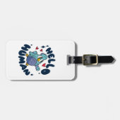 ハロー人間のかわいい鳥 ラゲッジタグ (正面横)