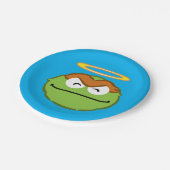 ハロー付きオスカー・スマイル顔 ペーパープレート (アングル)