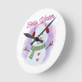 ハロー冬 ラウンド壁時計 (傾斜)