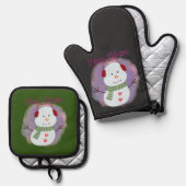 ハロー冬 鍋つかみ&鍋敷きセット (正面/裏面)