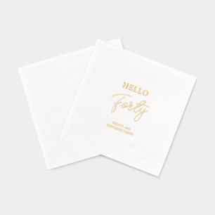 ハロー四十   40歳モダンの誕生日パーティー 箔ナプキン