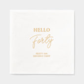 ハロー四十 | 40歳モダンの誕生日パーティー 箔ナプキン (正面)