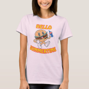 ハロー夏期ハンバーガー&コーラ Tシャツ