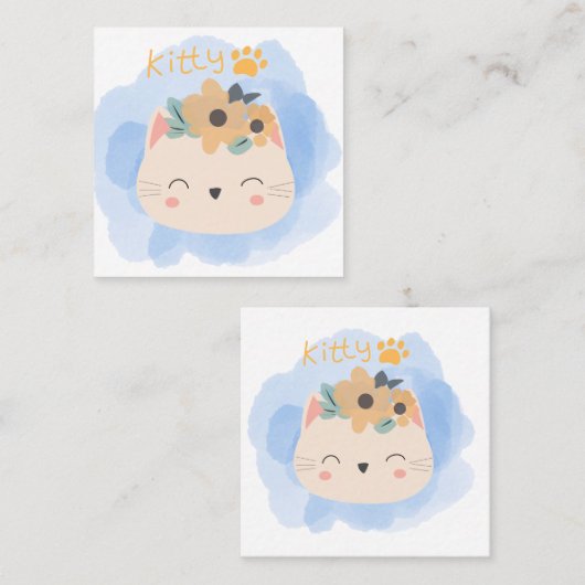 ハロー子猫 スクエア名刺 (正面/裏面)