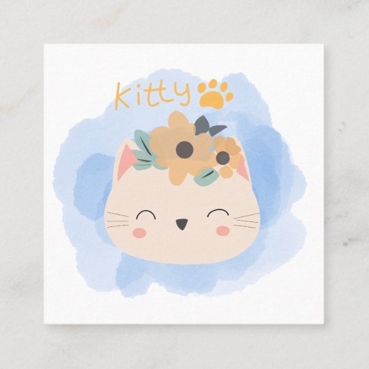 ハロー子猫 スクエア名刺 (裏面)