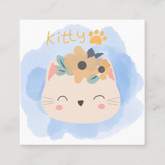 ハロー子猫 スクエア名刺 (正面)