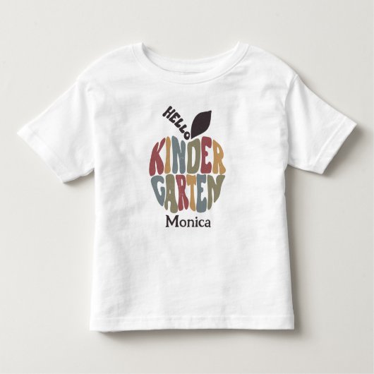 ハロー幼稚園かわいいレトロ トドラーTシャツ (正面)