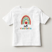 ハロー幼稚園スクールレインボー新学期 トドラーTシャツ (正面)