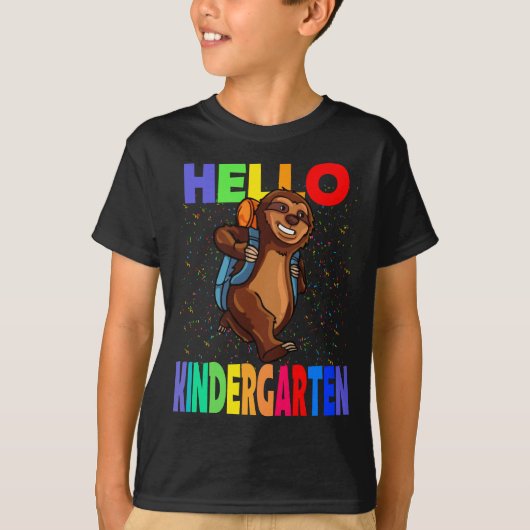 ハロー幼稚園スロース新学期 Tシャツ (正面)