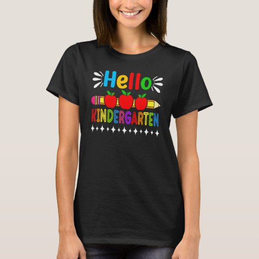 ハロー幼稚園チームキンダー新学期スクア Tシャツ (正面)