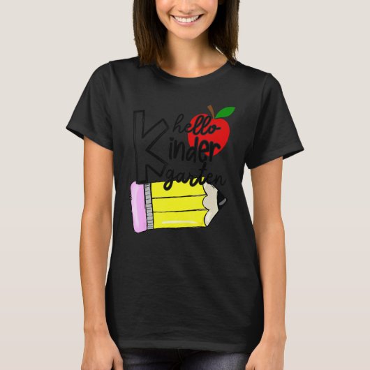 ハロー幼稚園チームキンダー新学期テアック Tシャツ (正面)