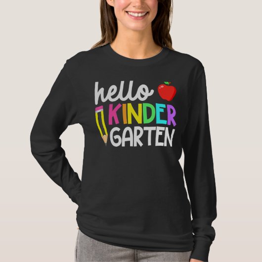 ハロー幼稚園チームキンダー新学期テアック Tシャツ (正面)
