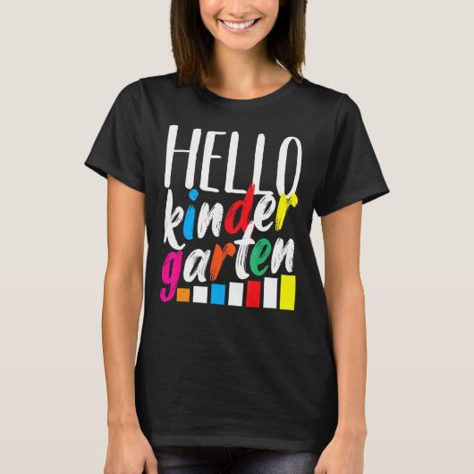 ハロー幼稚園チームキンダー新学期テアック Tシャツ (正面)