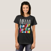 ハロー幼稚園チームキンダー新学期テアック Tシャツ (正面フル)