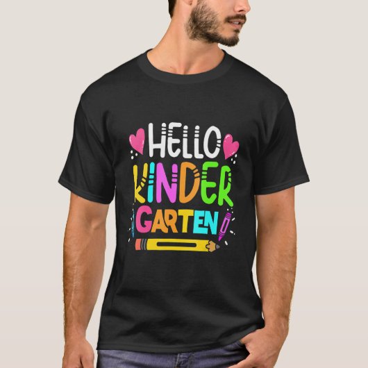 ハロー幼稚園チームキンダー新学期テアック Tシャツ (正面)