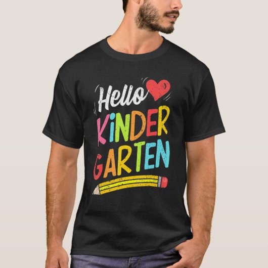 ハロー幼稚園チームキンダー新学期テアック Tシャツ (正面)