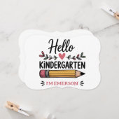 ハロー幼稚園パーソナライズされた新学期 カード (正面/裏面インサイチュ)