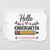 ハロー幼稚園パーソナライズされた新学期 カード (正面)