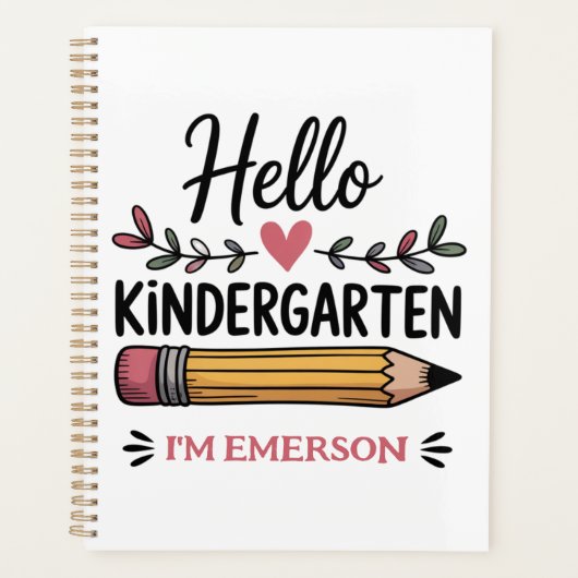 ハロー幼稚園パーソナライズされた新学期 プランナー手帳 (正面)