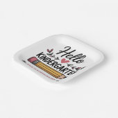 ハロー幼稚園パーソナライズされた新学期 ペーパープレート (傾斜あり)