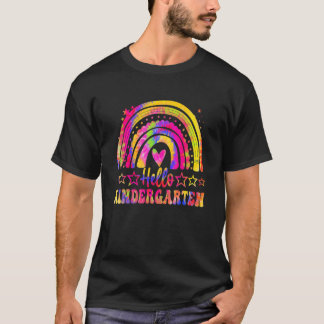ハロー幼稚園先生レインボー絞り染めバック Tシャツ