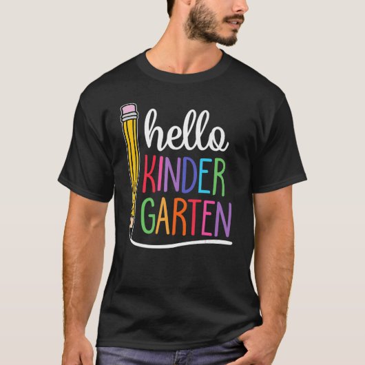 ハロー幼稚園初日新学期ティーシュ Tシャツ (正面)