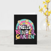 ハロー幼稚園新学期先生ボーイ カード (黄色い花)