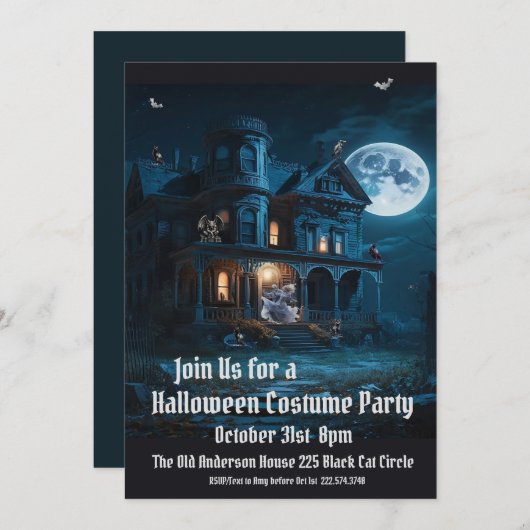 ハロー幽霊のよく出るウィーンの衣装パーティー 招待状 (正面/裏面)