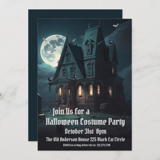 ハロー幽霊のよく出るウィーンの衣装パーティー 招待状 (正面/裏面)