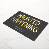 ハロー幽霊のよく出るウィーンタイポグラフィ 箔招待状 (回転した状態)