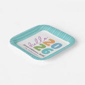 ハロー新年はっきりしたモダンカスタム名ユーモア ペーパープレート (傾斜あり)