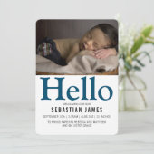 ハロー新生児ブパーソナライズされたル 案内状 (スタンド正面)