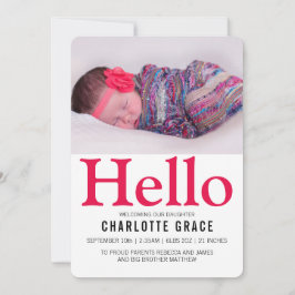 ハロー新生児ブライトピパーソナライズされたンク 案内状