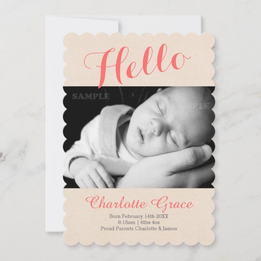 ハロー新生児写真テンプレート 案内状 (正面)