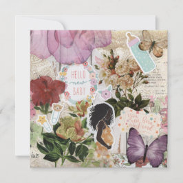 ハロー新生児!ベビーシャワーフラットグリーティングカード