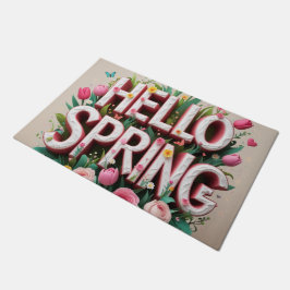 ハロー春と春ビア ドアマット