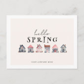 ハロー春ウォーターカラーハウスエテ実在ート ポストカード (正面)