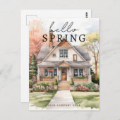 ハロー春ウォーターカラーハウスポートレートリアルティ ポストカード (正面/裏面)