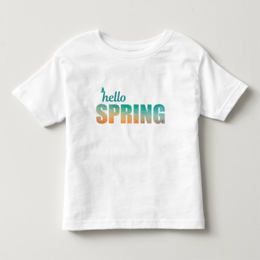 ハロー春カラーのキッズTシャツ。 トドラーTシャツ (正面)