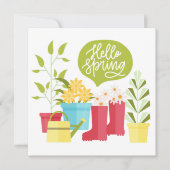 ハロー春ガーデンフラワーグリーティングカード (正面)