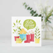 ハロー春ガーデンフラワーグリーティングカード (スタンド正面)