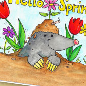 ハロー春グリーティングカードbyニコールジャネス カード