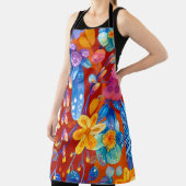 ハロー春ハピネス時間、オレンジ色の黄色の花 エプロン (インサイチュ)