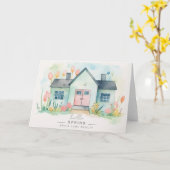 ハロー春パステルハウス実在エステート カード (黄色い花)