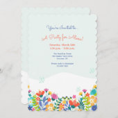 ハロー春パーティの招待状 招待状 (正面/裏面)