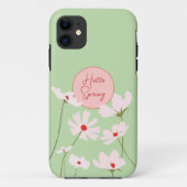 ハロー春ライトピンク赤コスモス花フローラ Case-Mate iPhoneケース (裏面)