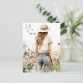 ハロー春ワイルドフラワーウォータカラー春 シーズンポストカード (スタンド正面)