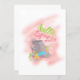 ハロー春誕生日ティーパーティの招待状 招待状