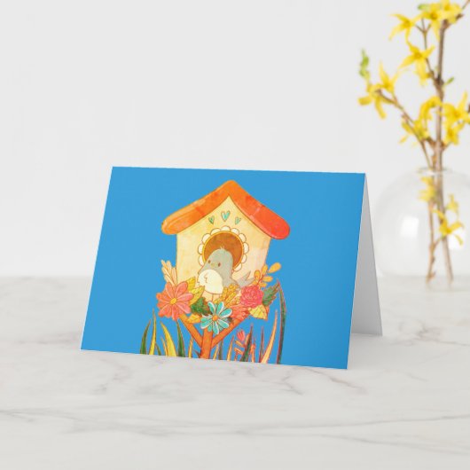 ハロー春 カード (黄色い花)