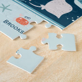 ハロー海タコとフィッシュ航海のブルーキッド ジグソーパズル (側面)